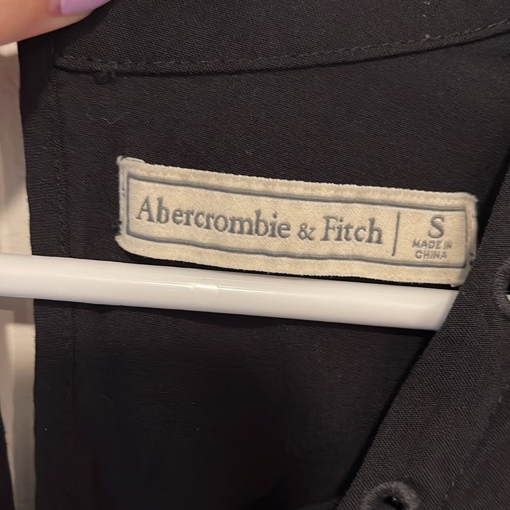 Abercrombie & Fitch black lace up tshirt dress small - Picture 3 of 5